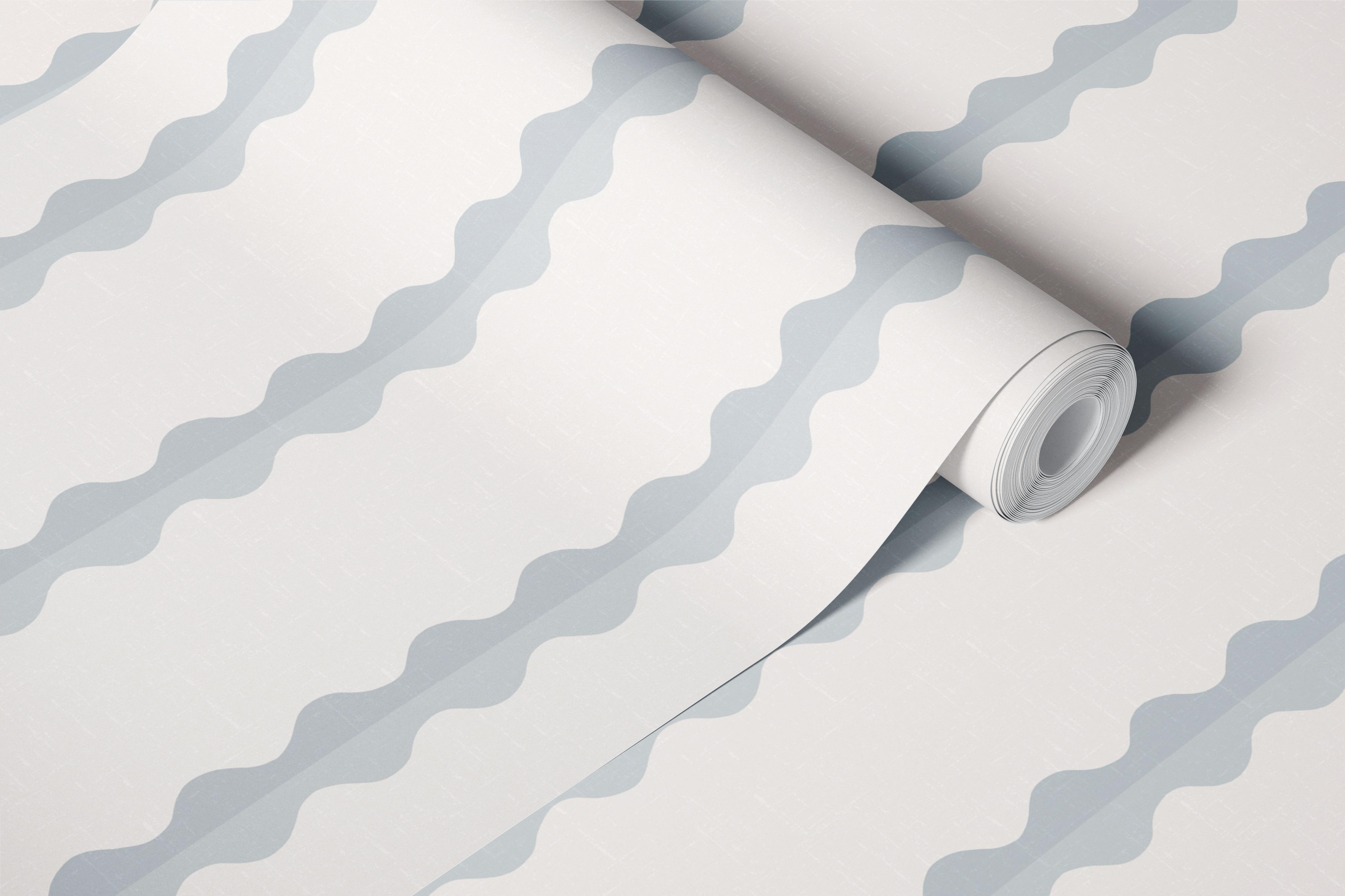 Calm coastal blue vertical wave stripes wallpaper