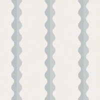 Calm Coastal Blue Vertical Wave Stripes wallpaper