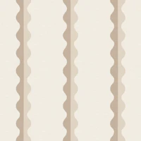 Soft Sand Wavy Scalloped Stripes wallpaper