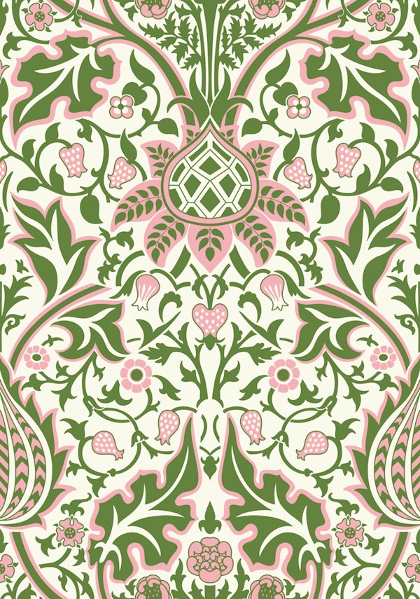 Victorian Brocatel - Pink and Green