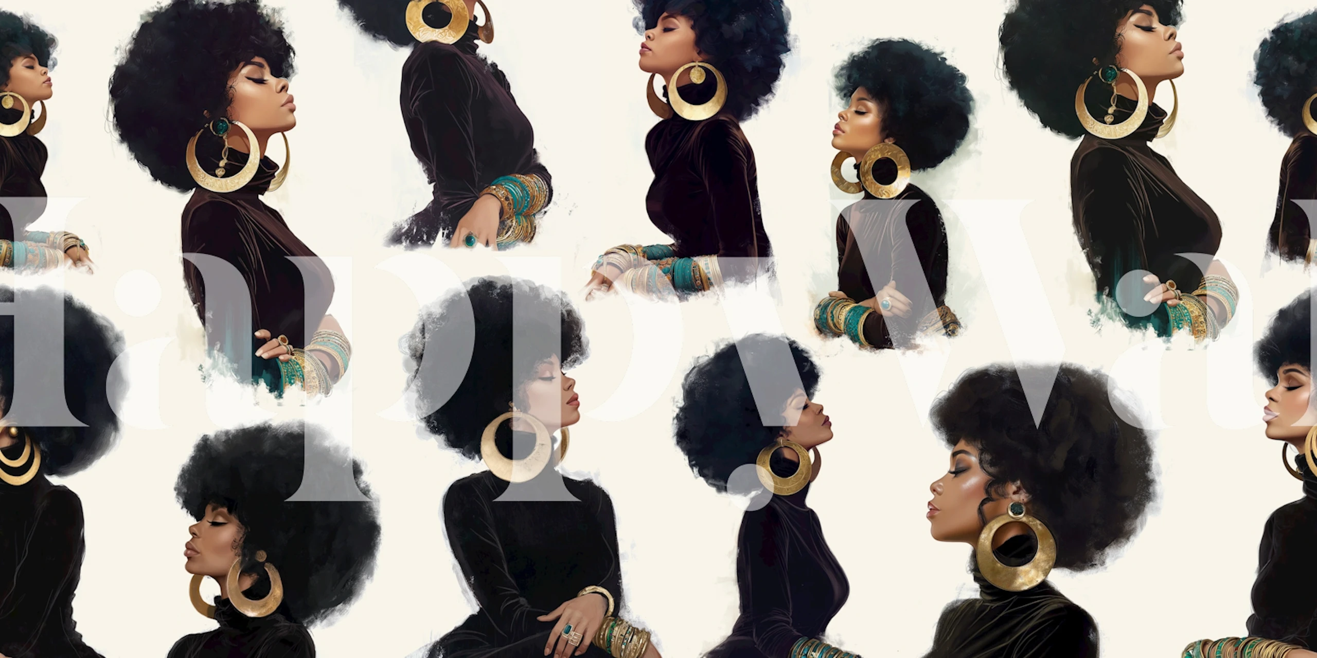 Xolani wallpaper design in a room setting.