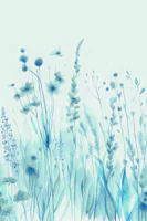 Blue Wildflower Field papiers peint