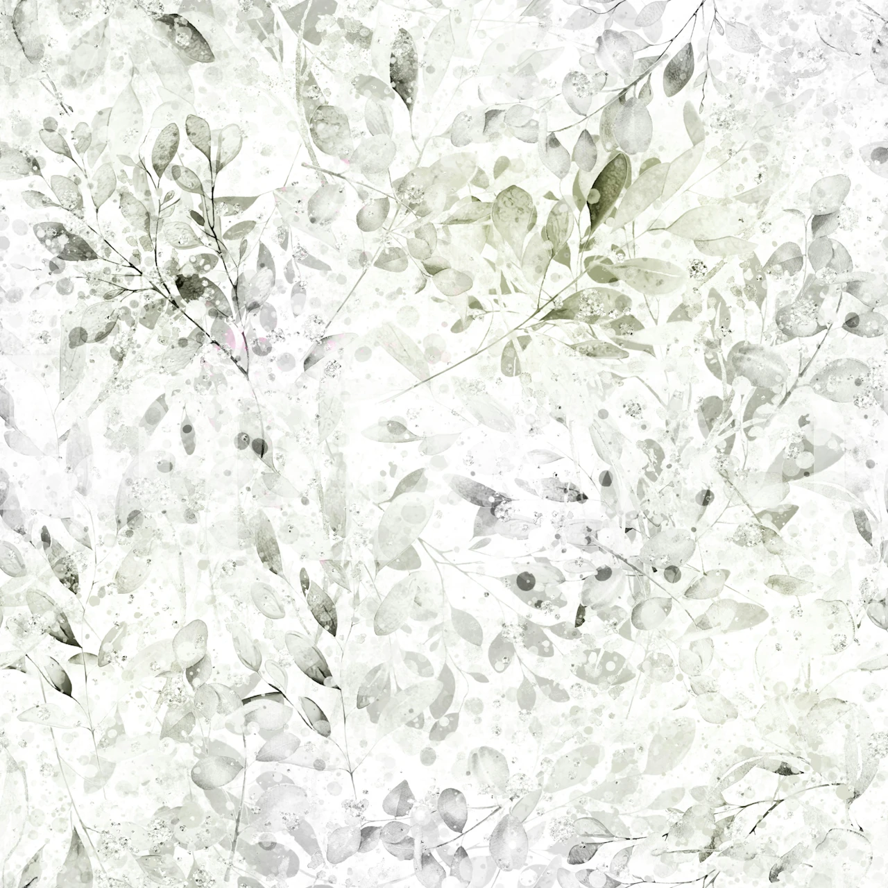 Eucalyptus Breeze Watercolor wallpaper in a room