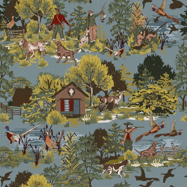 Rustic Hunting Cabin Forest Landscape