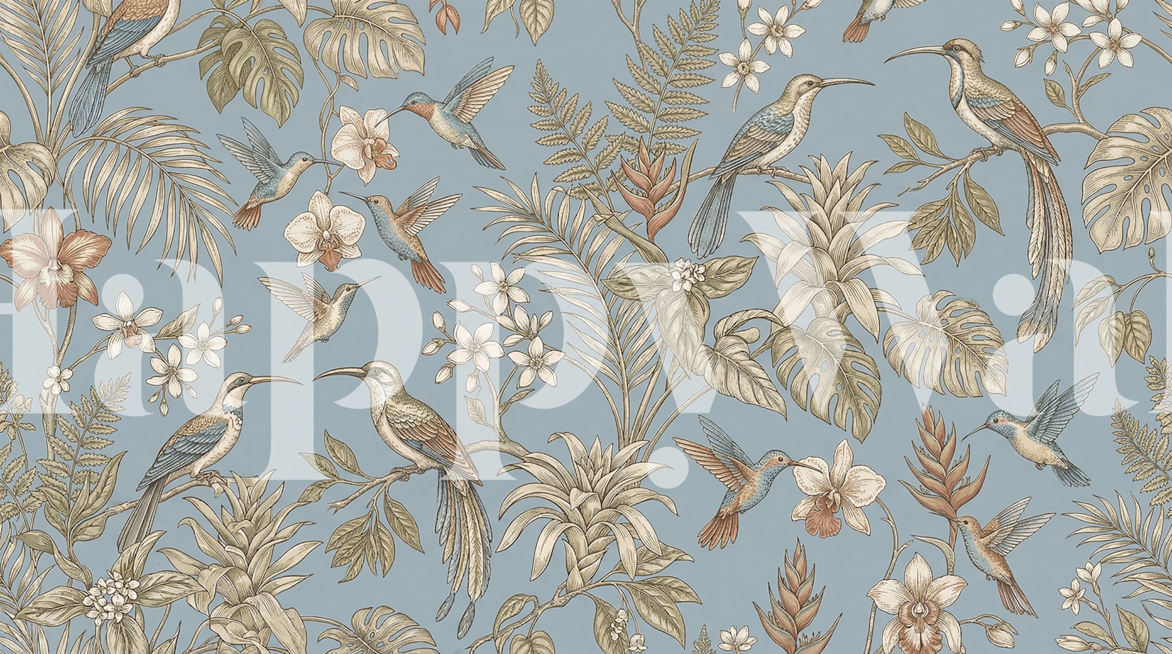 Tropical Bloom & Flight wallpaper in a room