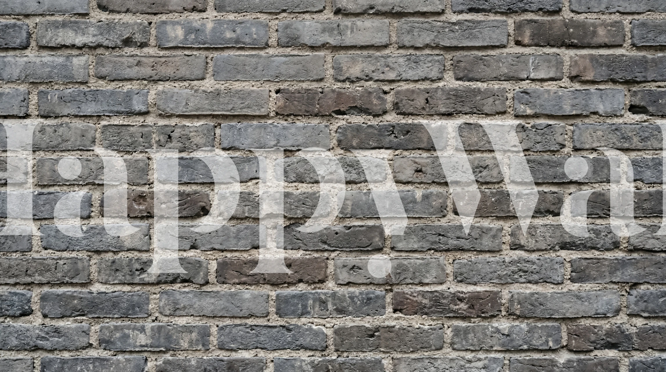 Urban Gray Brickwork Texture wallpaper in a room