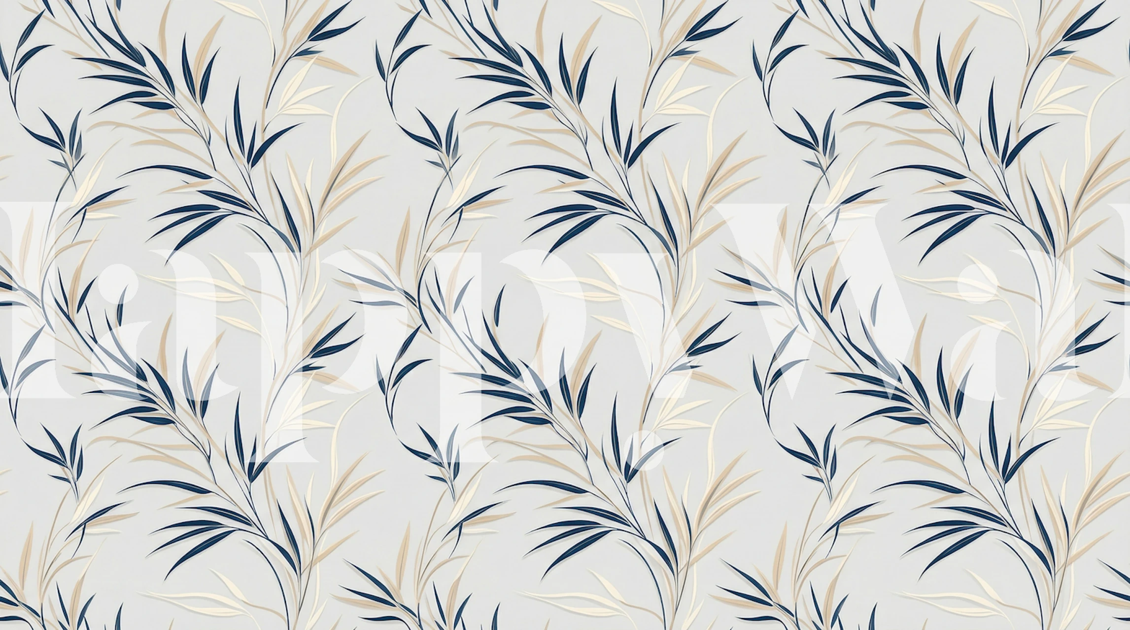 Botanisk tapetdesign i et rom