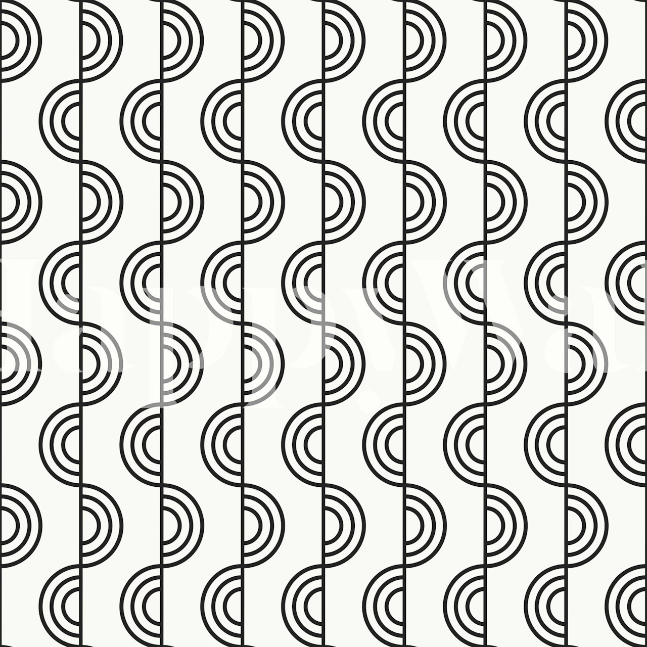 Black Stripes Arch Lines wallpaper in a room