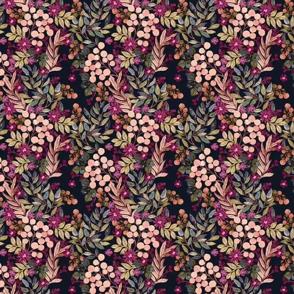 Midnight Botanical Bloom