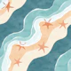 Teal Tides on Peachy Shores