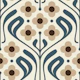 Boho Daisy Symmetry in Beige Blue - L
