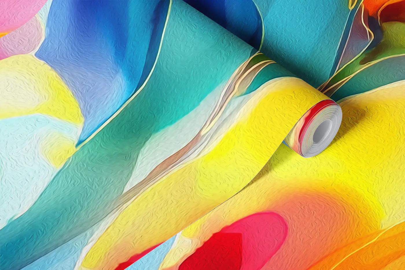 Bright Botanical Flowers Painterly wallpaper roll