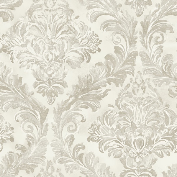 Antique Ivory Damask Motif