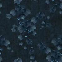 Dark Botanical Grapevine Leaves - Indigo Blue tapet