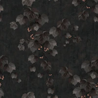 Dark Botanical Grapevine Leaves - Brown tapet