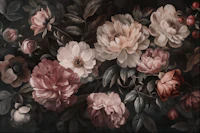 Elegant Moody Baroque Bloom Enchantment Blush behang