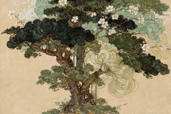 Lush Green Cherry Tree Fantasy