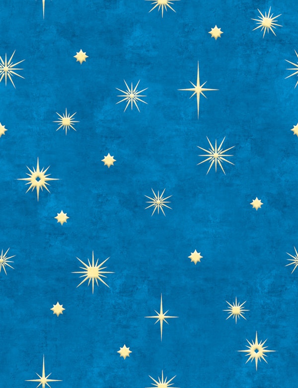 Golden Stars on Deep Blue