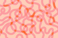 Pink Peach Red Squiggle Lines papel pintado