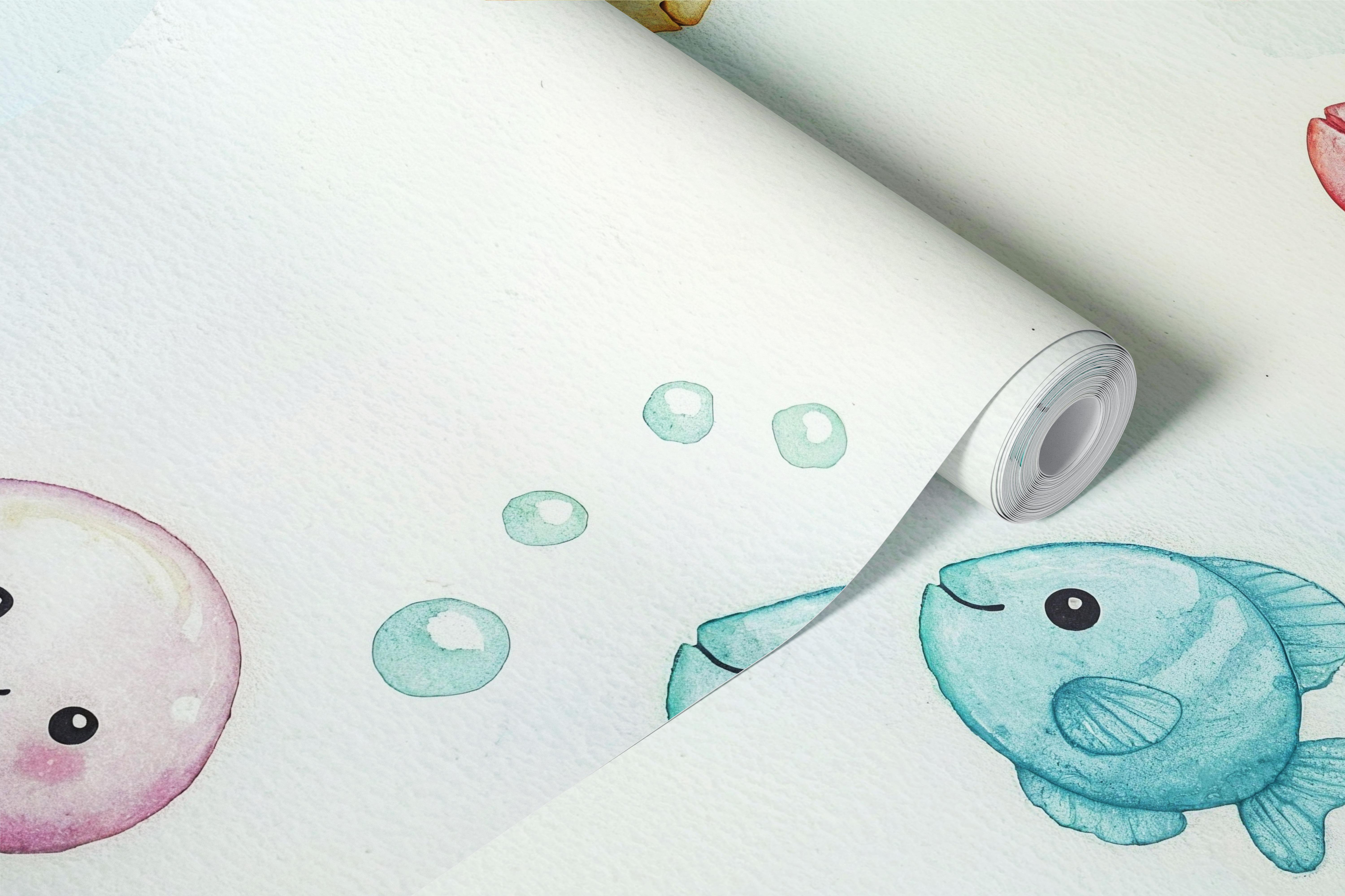 Kawaii Ocean Friends tapet i et rom
