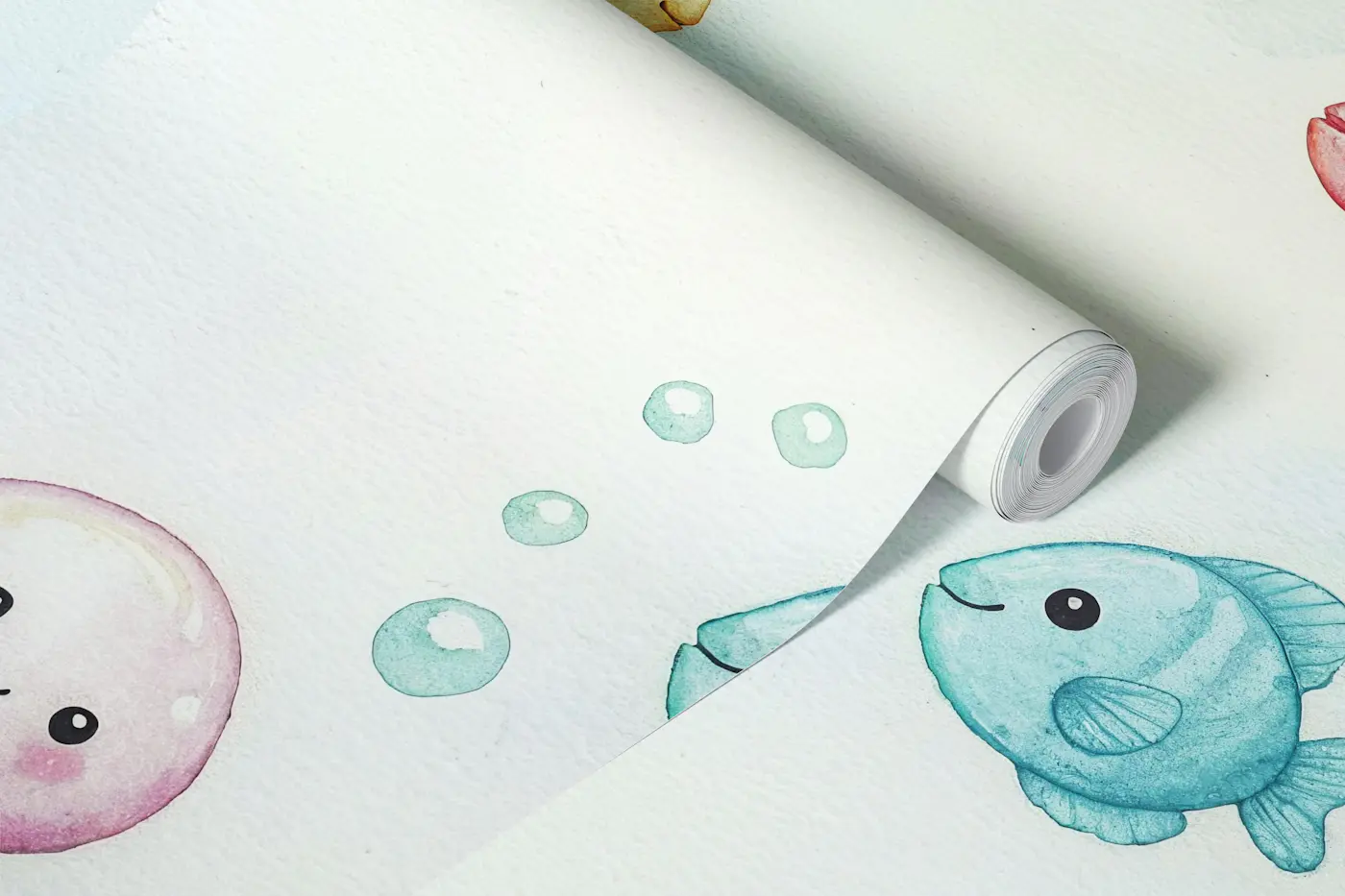 Kawaii Ocean Friends wallpaper roll