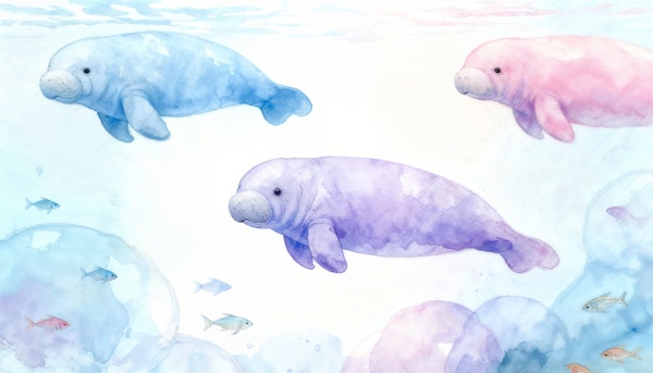 Pastel Manatee Trio
