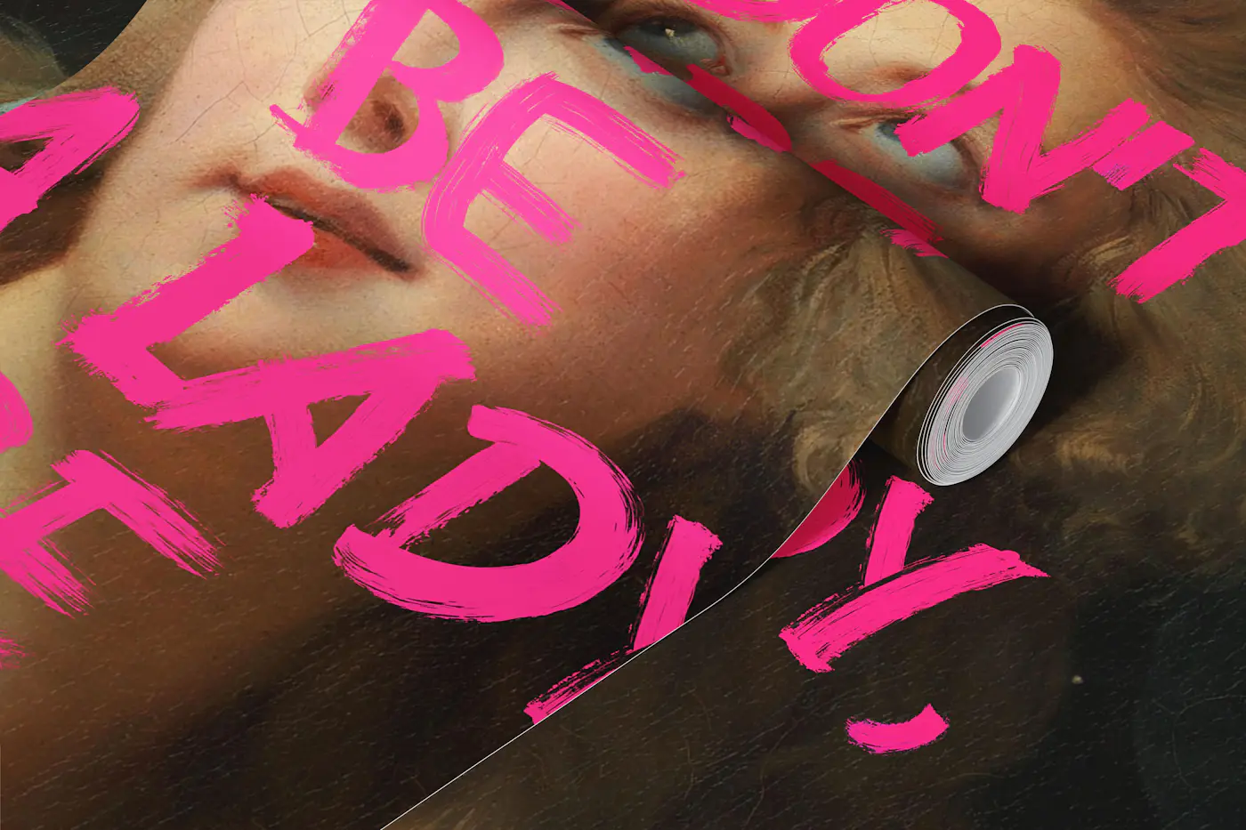 Feminist Slogan Classical Lady wallpaper roll