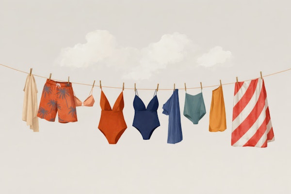 Summer Clothesline Illustration