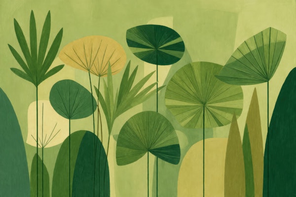 Modern Green Botanical Shapes