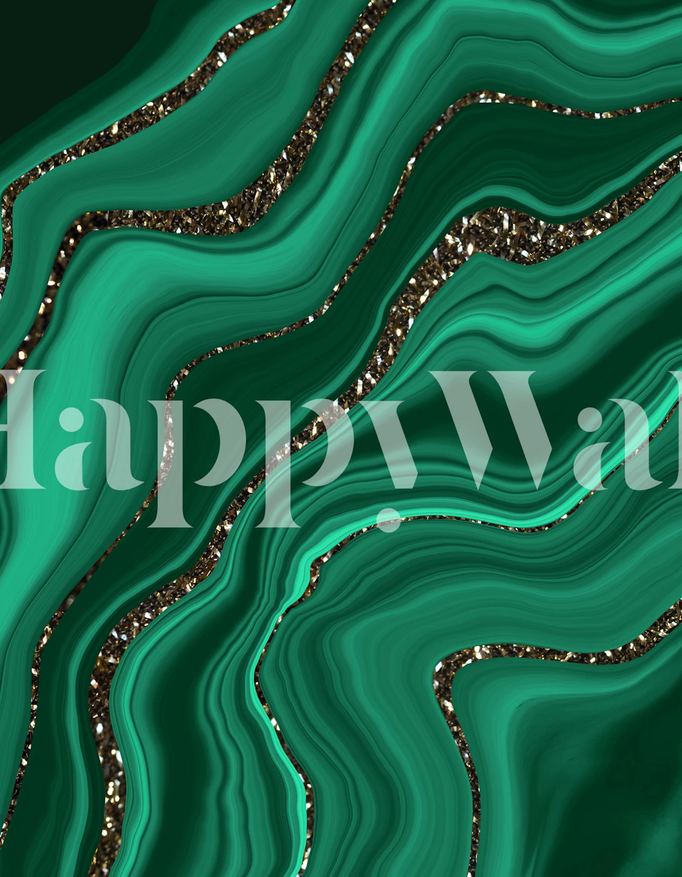Green marble pattern with glitter accents wallpaper