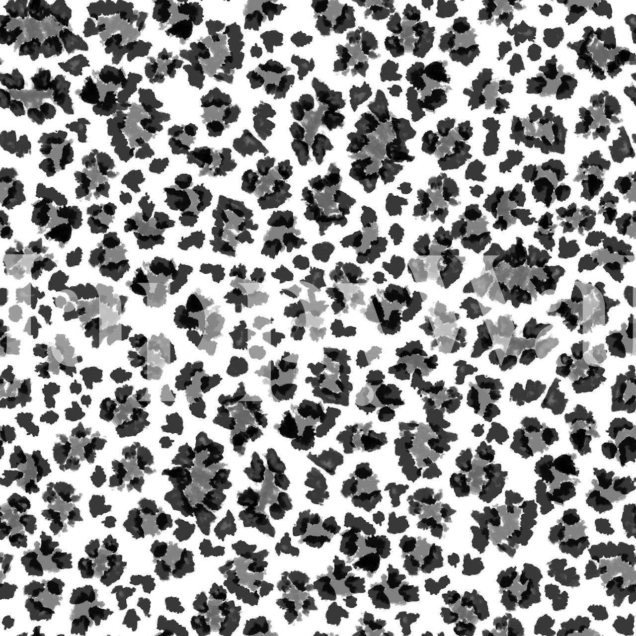 Watercolor handdrawn Leopard Spots wallpaper in a room