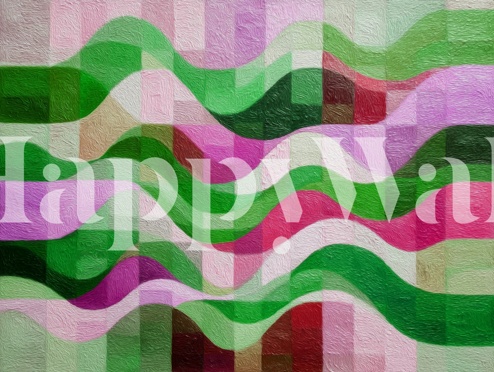 Textured Oil Paint Waves wallpaper in a room