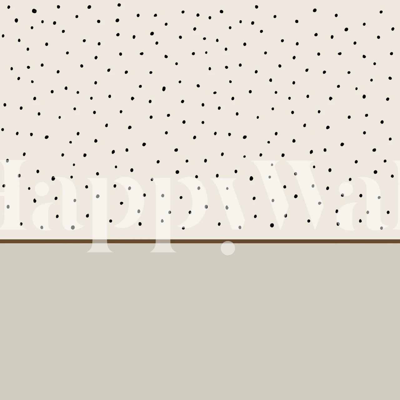 Scandi black dots neutral wallpaper in a room