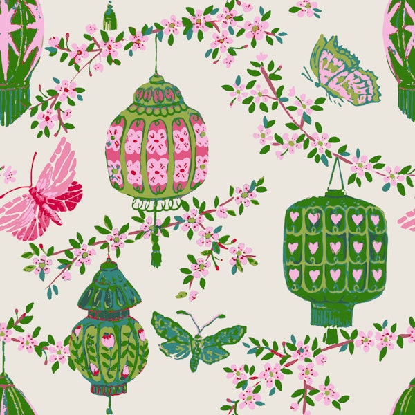 Spring Paper Lanterns Cherry Blossom Branches