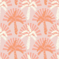 Retro Palm Beach Vibes Blush Pink wallpaper
