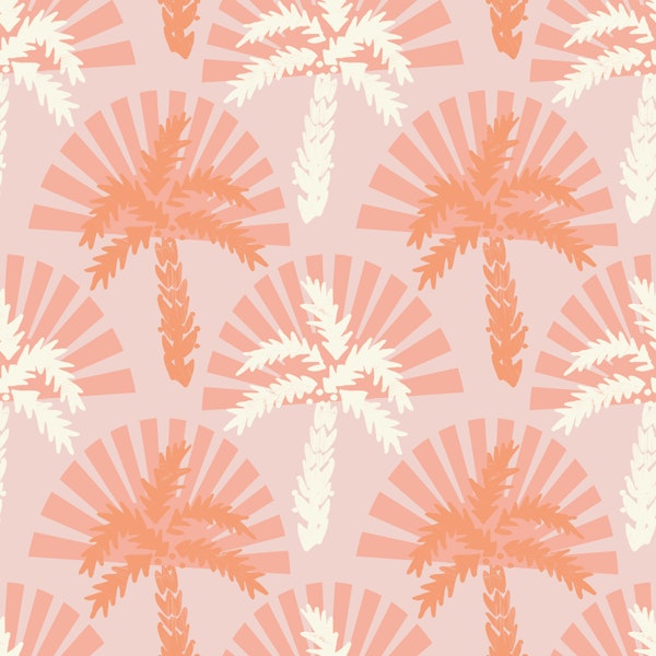 Retro Palm Beach Vibes Blush Pink
