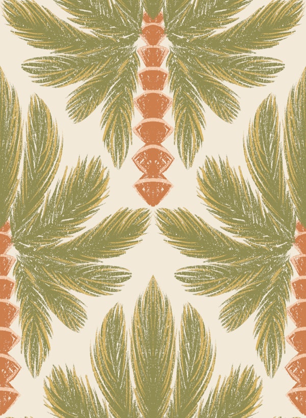Boho Palms Earth Tones Tropical Geometric
