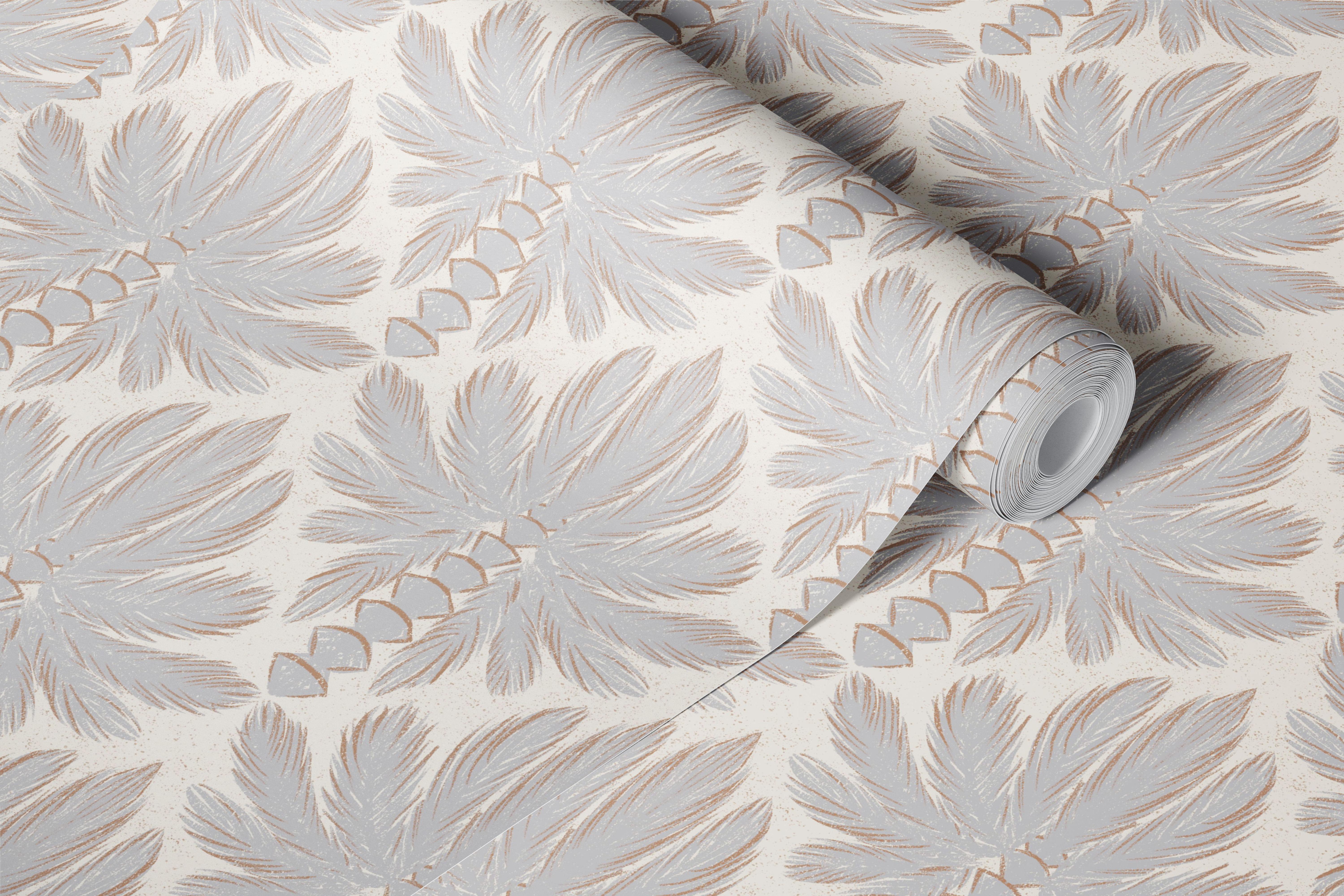 Neutral Boho Palms wallpaper in a room
