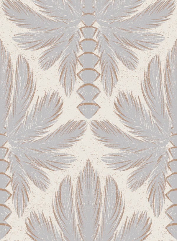 Neutral Boho Palms Beige Gray