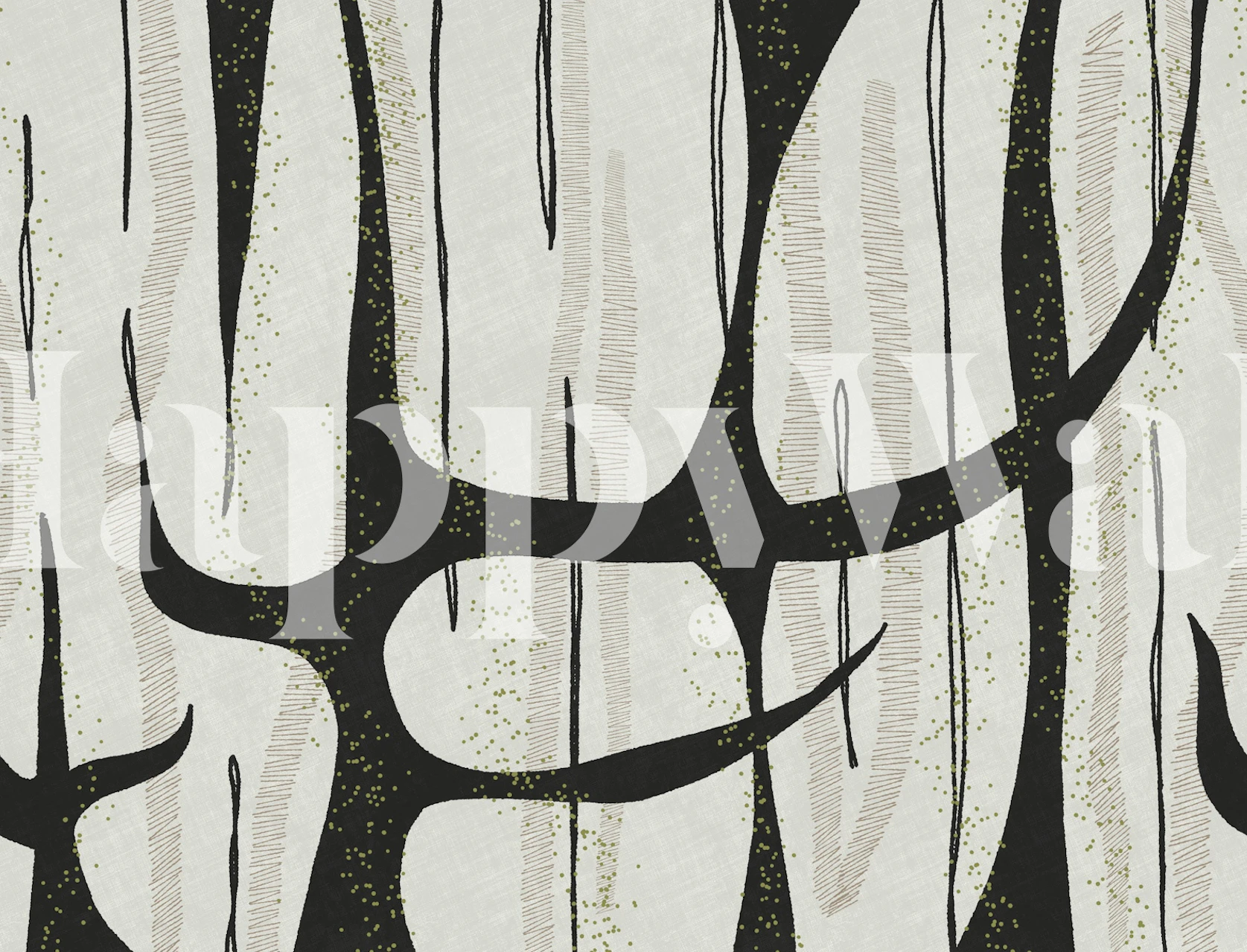 Abstrakt skog neutral grön beige tapet