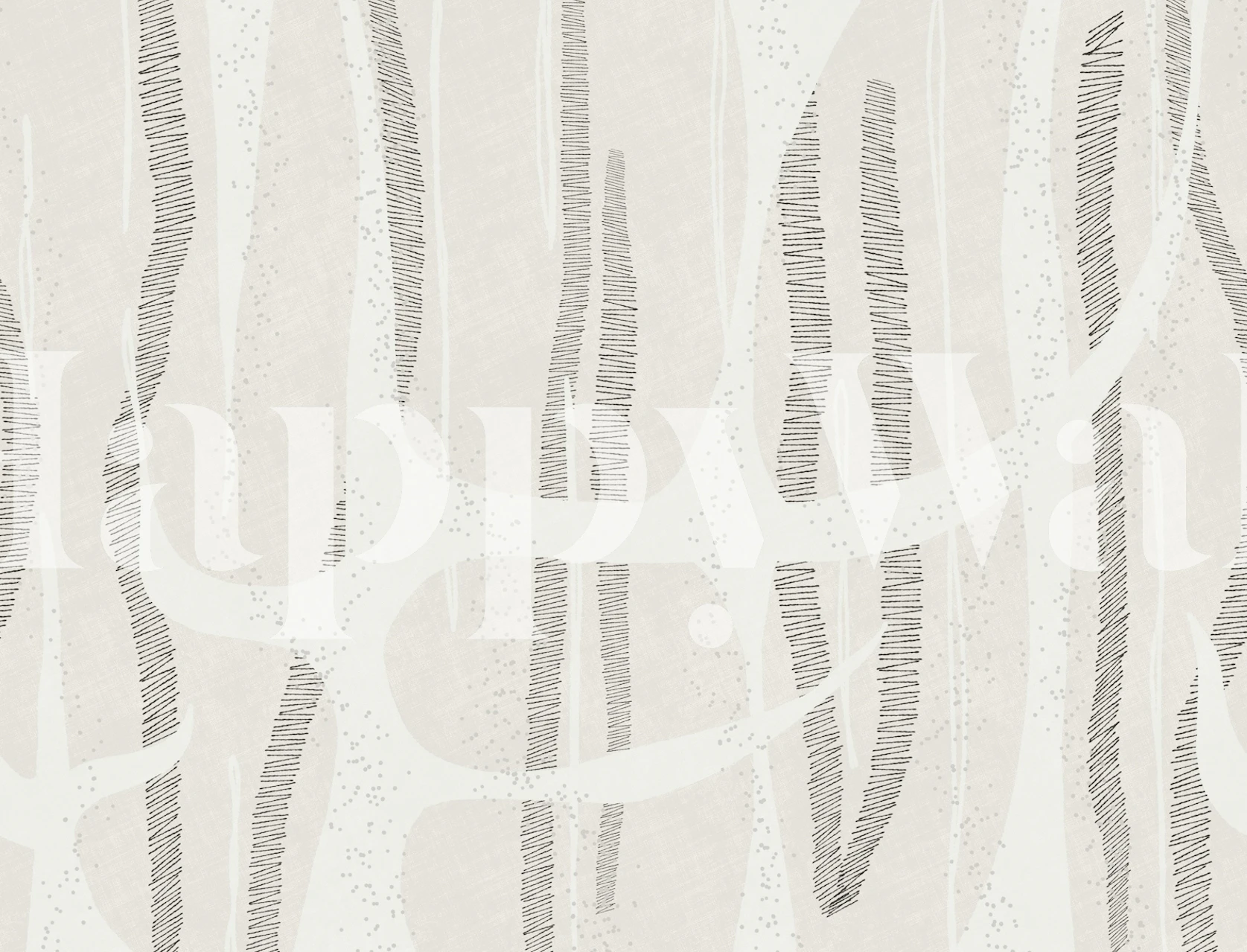 Abstract Forest neutrals beige cream wallpaper in a room