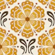 Vintage Ornate Daisy in Yellow Brown - L