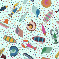 Light Blue Playful Nautical Sea Life wallpaper