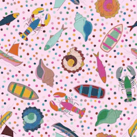 Pink Playful Nautical Sea Life wallpaper