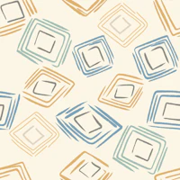 Hand Drawn Geometric Squares Blue Gold Large tapety