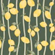 Lemon Branches Hand Painted Green