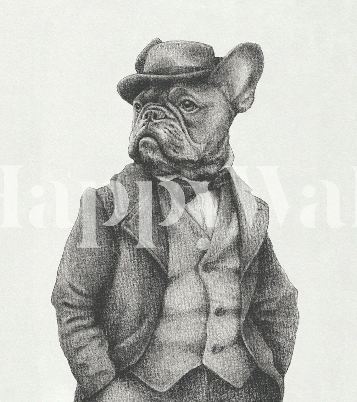 The French Gentleman BW wallpaper in a room