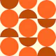 Mid Century Orange Geometric Circle Shapes