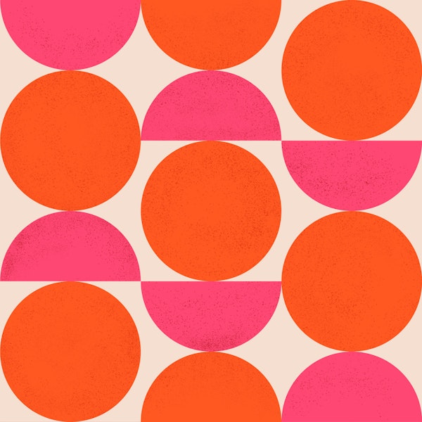 Retro Bold Bright Pink Orange Circles