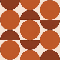 Mid Century Terracotta Circles Balance Shapes wallpaper